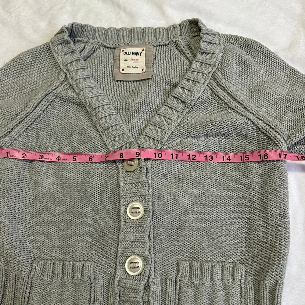 Old‎ navy girls large cardigan 100% Cotton Sweater cable knit Gray